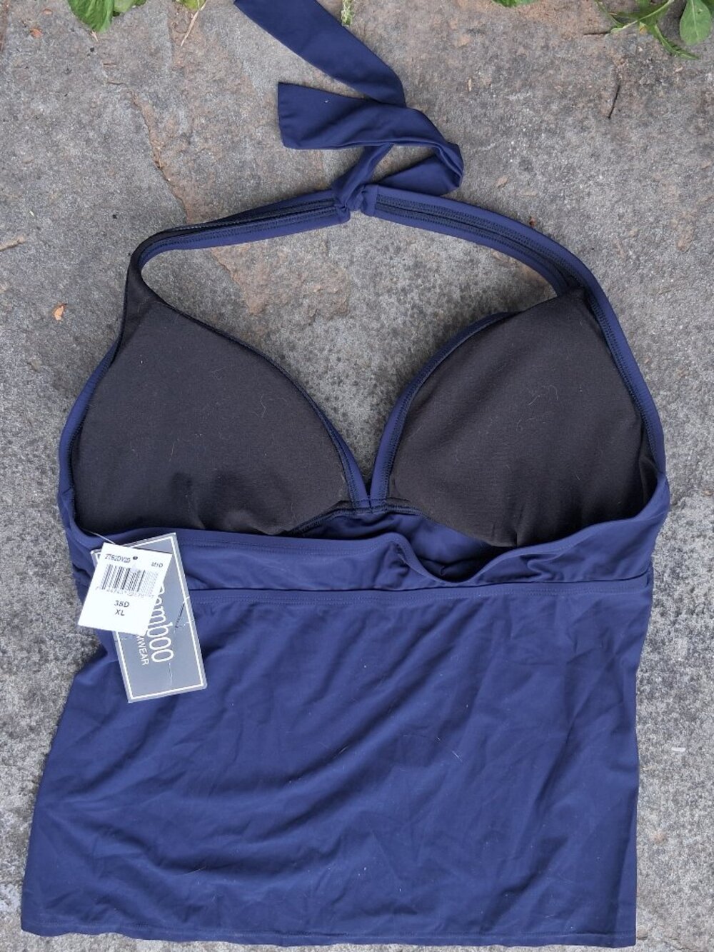 2bamboo Tankini Top 38D Cup XL Extra Large D Cup Navy Blue - Picture 4 of 5